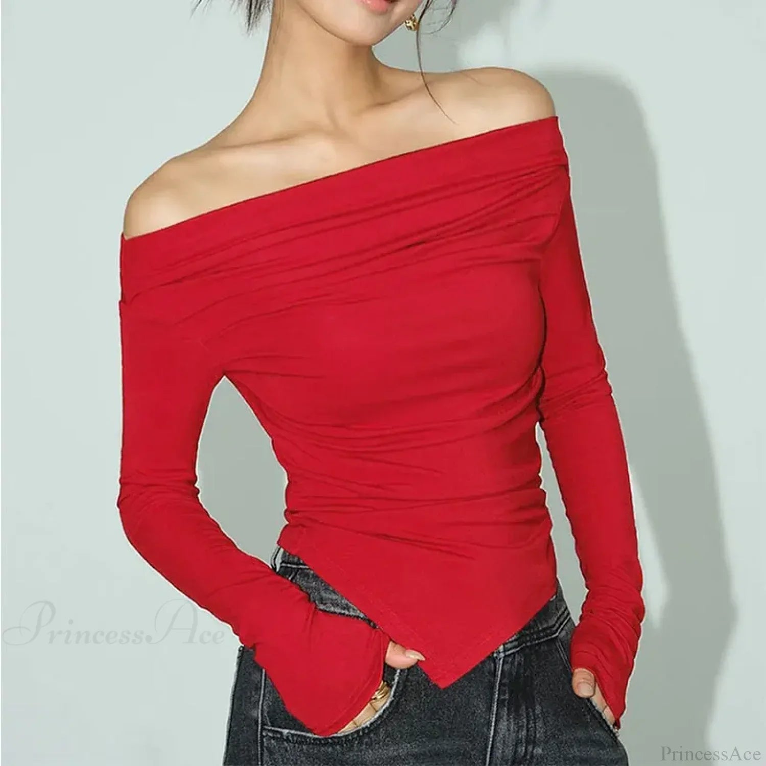 Sexy Off Shoulder Slim T-shirt Sweater