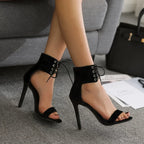 Sexy Open Toe Lace Hollow Cross Sandals Roman Side Zipper Thin High Heels Cool New Designer High Heel