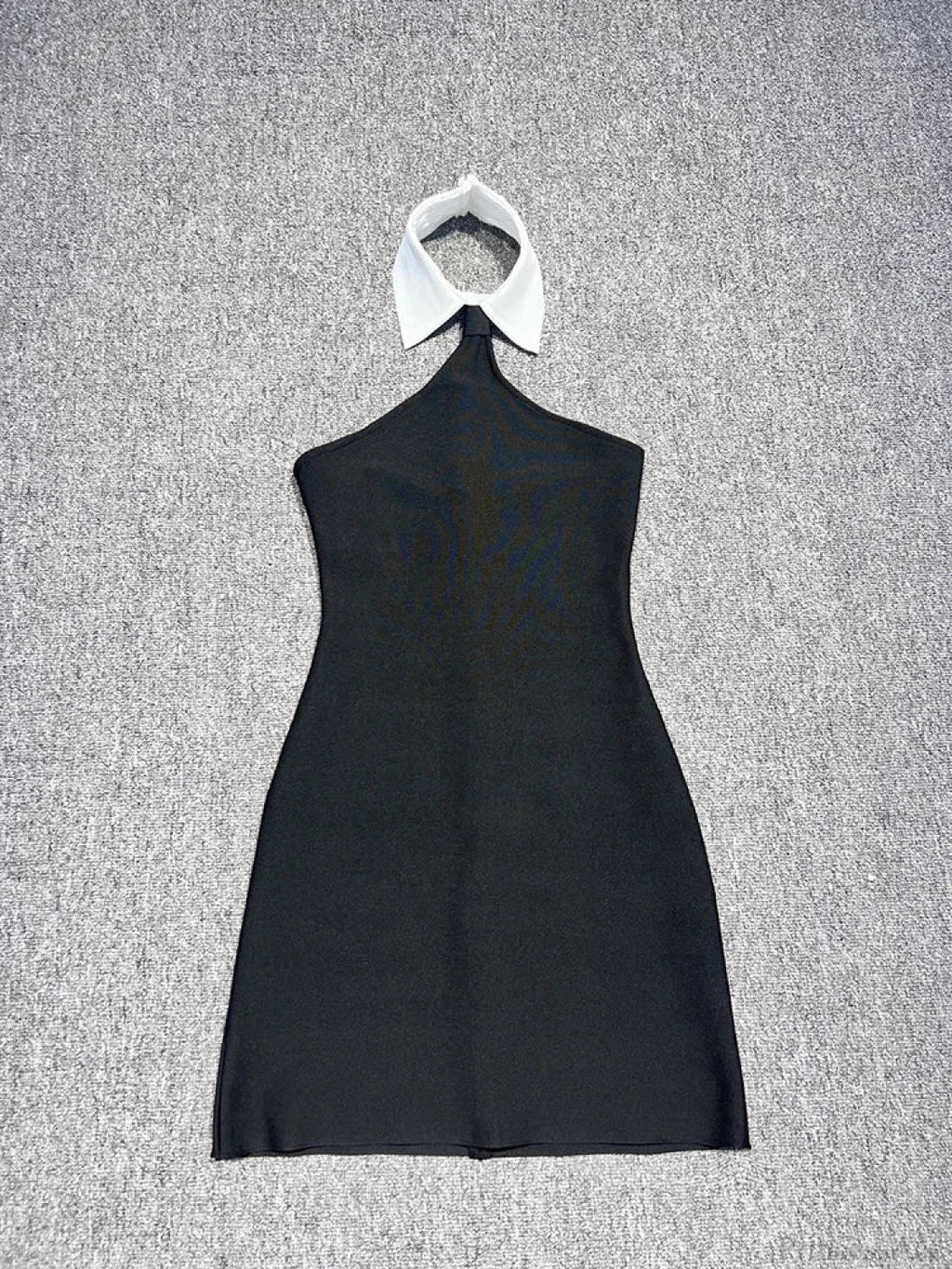 Sexy Patchwork Sleeveless Bandage Dress Black Backless Bodycon Mini Christmas Party Dress