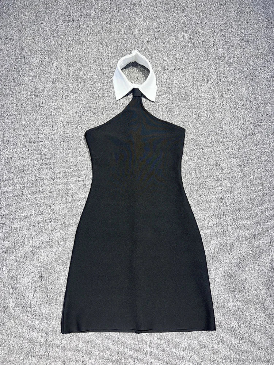 Sexy Patchwork Sleeveless Bandage Dress Black Backless Bodycon Mini Christmas Party Dress