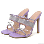 Sexy Peep Toe 12CM High Heel Pointed One Word Black Rhinestone Serpentine Winding Cover Heels Party High Heel