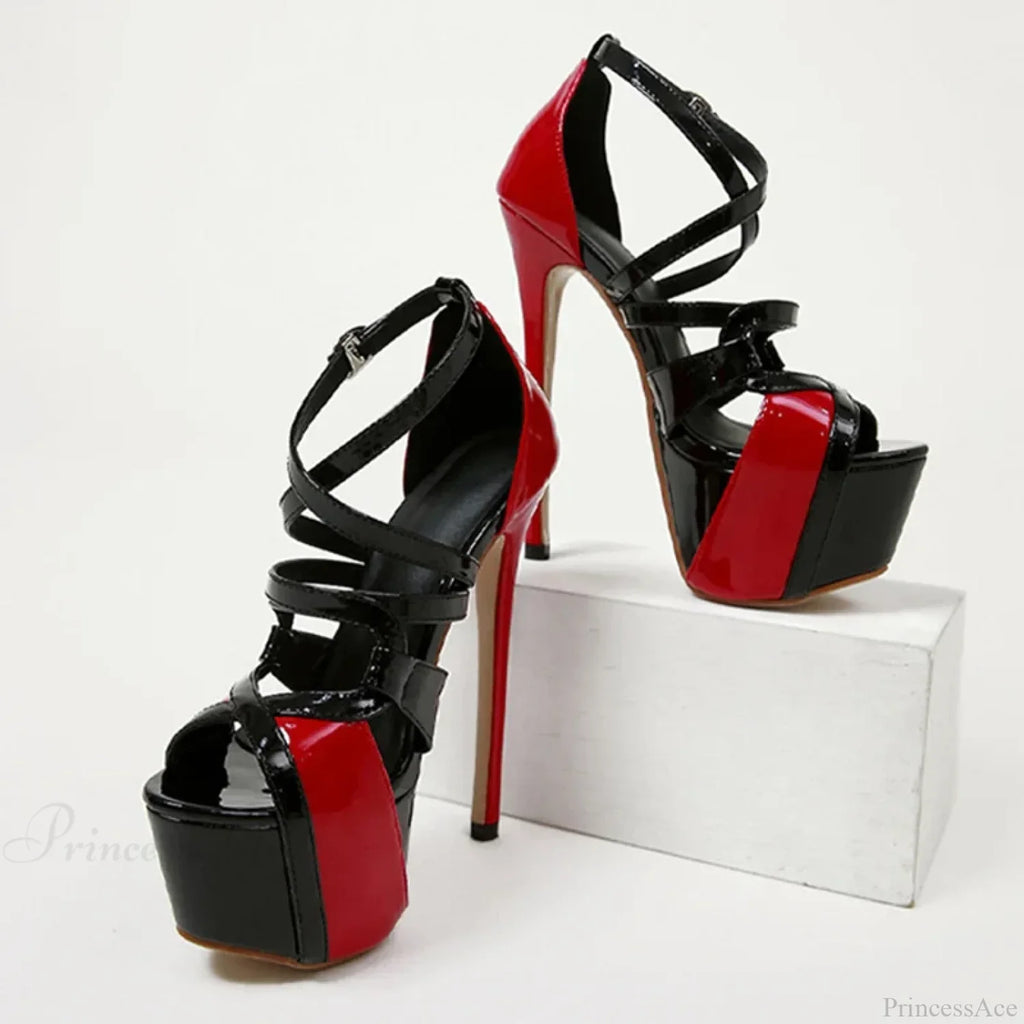 Sexy Peep-Toe 16.5CM Extreme High-Heels Sandals Party Wedding Banquet Stiletto Platform Pumps High Heel