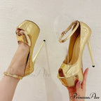 Sexy Peep Toe High Heels Stiletto Sandal Women Wedding Banquet Shoe Snake Print Platform Pumps