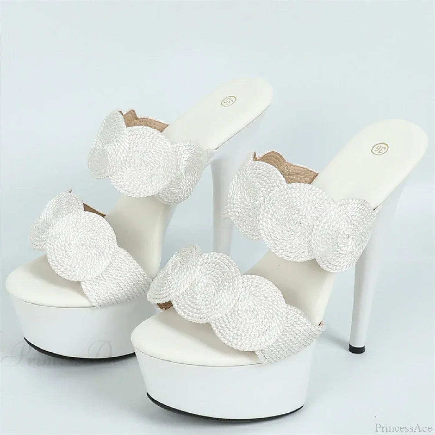 Sexy Peep-Toe Pole-Dance Extreme Platform Handwoven Hemp Summer Narrow-Band High Heel