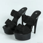 Sexy Peep-Toe Pole-Dance Extreme Platform Handwoven Hemp Summer Narrow-Band High Heel