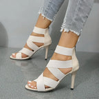 Sexy Peep-toe Thin High Heel Shoes Women Sandals Elegant Square Head Glitter Shinning Party Sandal High Heel