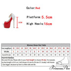 Sexy Peep Toe Ultra High Heels Platform Pumps Stiletto Shoes Red - Party Club Strip Pole Dance Wedding Banquet Women's Fashion