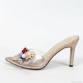 Sexy Pointed Thin High Mixed Colorful Flower Pvc Transparent Summer Party High Heel