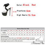 Sexy Red Thigh High Lace-Up Platform Sandals - 16.5 CM Transparent Stiletto Peep Toe Heels for Women - Nightclub Stripper Style