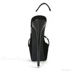 Sexy Snake-Print Back-Strap Platform Sandals Thick-Bottom Open-Toe Party Stripper Transparent High Heel