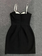 Sexy Spaghetti Strap 3D Flower Bandage Sleeveless Floral A-Line Christmas Party Dress
