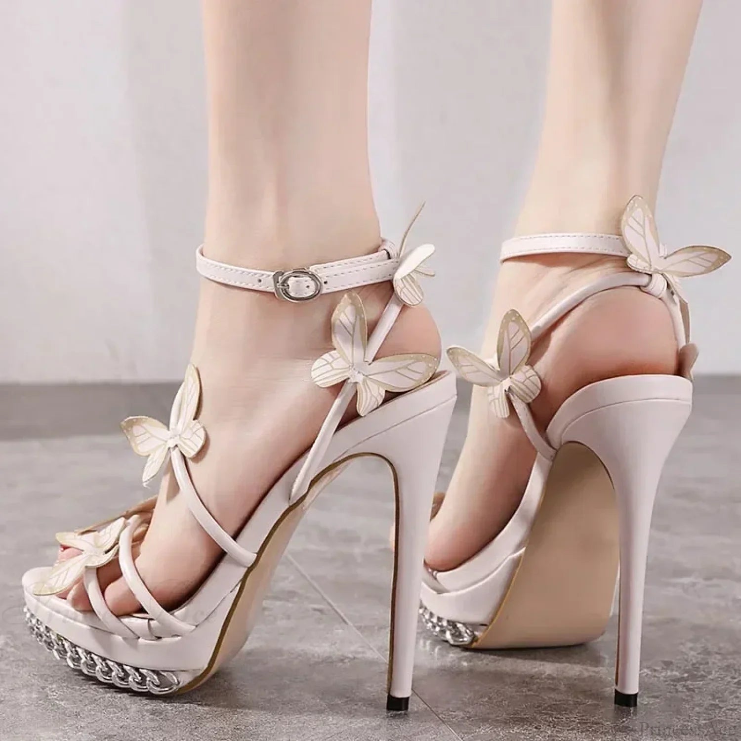Sexy Stiletto Sandals Narrow Band Butterfly-KnotBuckle Strap 14CM High Quality Ladies High Heel