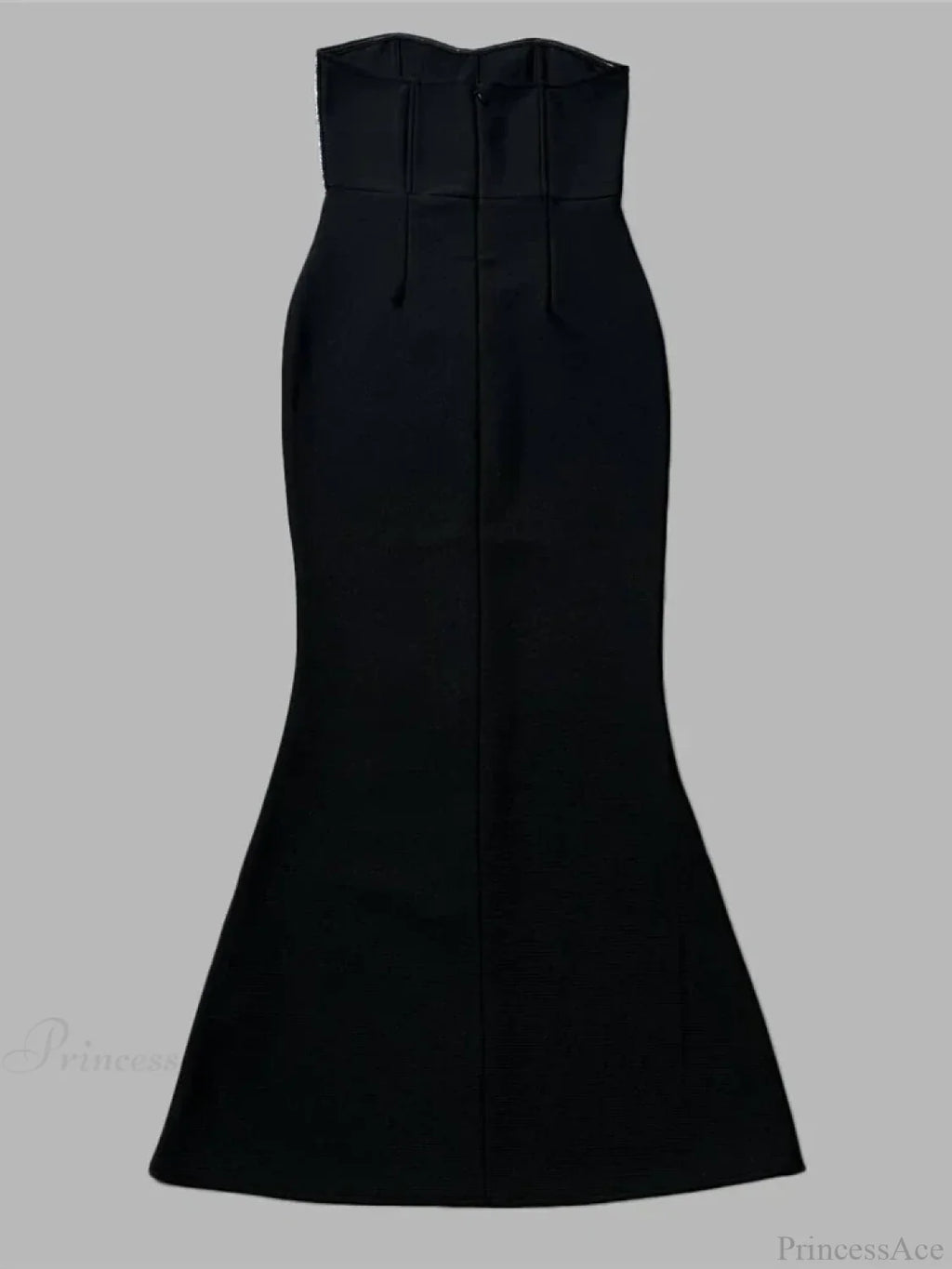 Sexy Strapless Diamonds Chain Bandage Long Black Sleeveless Backless Crystal Christmas Party Dress