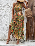 Sexy Vintage Hanging Neck Boho Dress