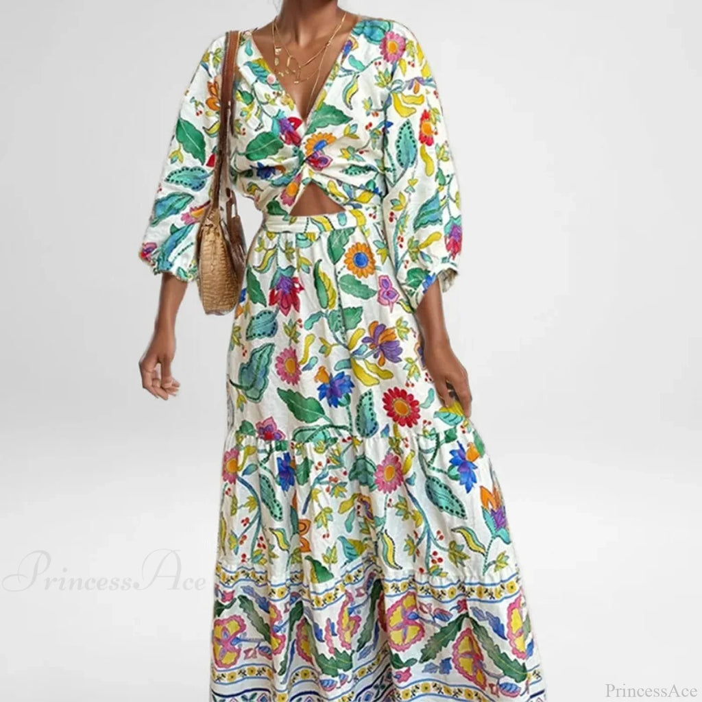 Sexy Waist Cinching Floral Dress