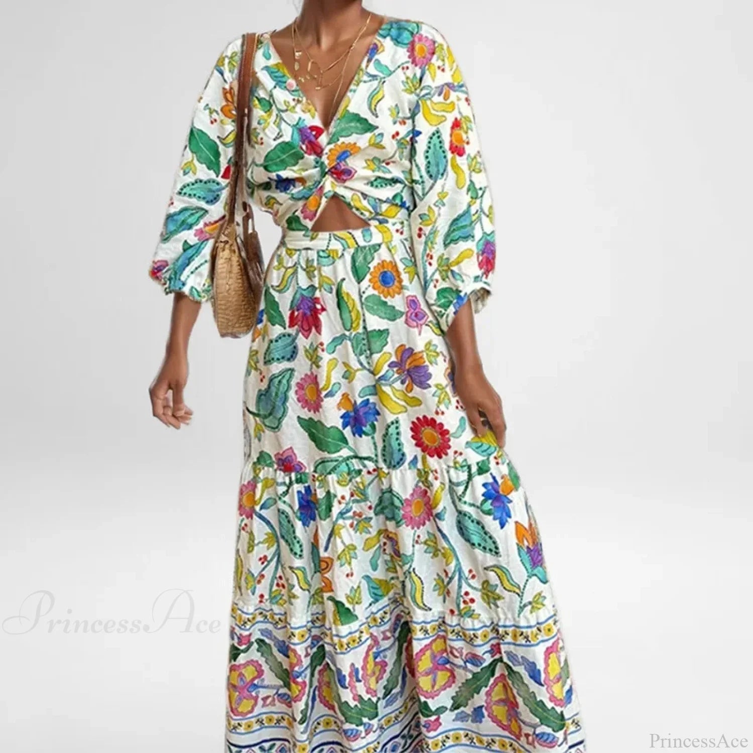 Sexy Waist Cinching Floral Dress