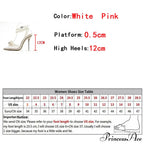 Sexy White String Bead Transparent High Heels Summer Fashion Butterfly-Knot Clear Sandals Pointed Toe Pumps