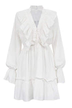 Ingrid Exclusive V Neck Ruffle Mini Dress Boutique Collection