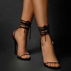 Sharp Band Gothic Slim Tall Heel Sandals