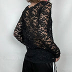 Sheer Button-up Knit Top