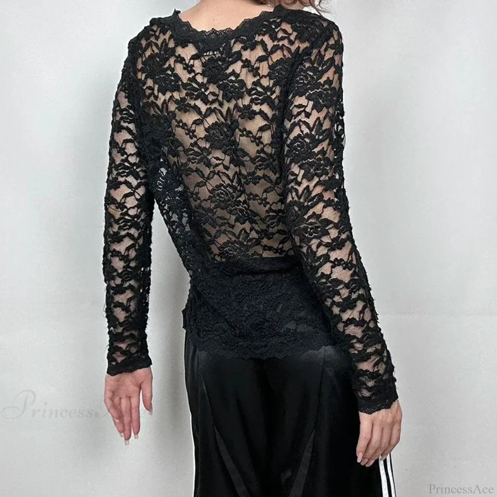 Sheer Button-up Knit Top