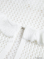 Sheer Crochet Eyelet Fly Away Cardigan
