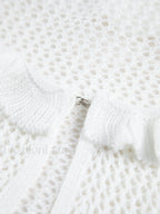 Sheer Crochet Eyelet Fly Away Cardigan