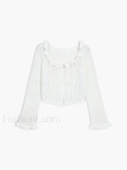 Sheer Crochet Eyelet Fly Away Cardigan