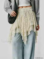 Sheer Floral Lace Mini Skirt