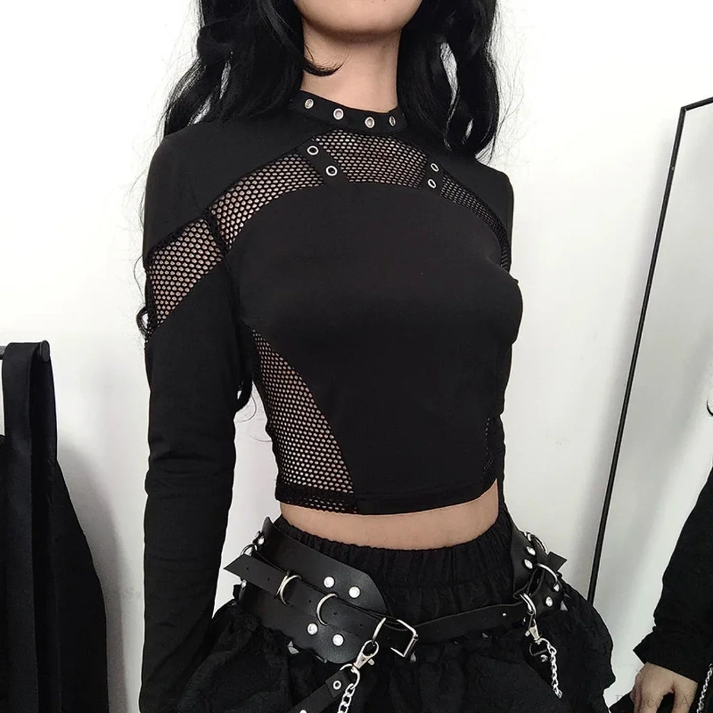 Sheer Mesh Knit Top