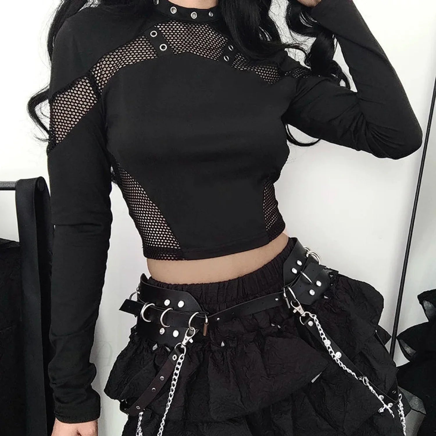 Sheer Mesh Knit Top
