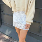 Sheer Mesh Lace Flower Skirt