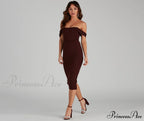 Sheila Crepe Corset Charming Midi Formal Dress