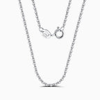 Shimmer Sterling Silver 1.1MM Polished Cable Chain Necklace