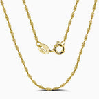 Shimmer 1.5MM Twisted Singapore Chain Necklace in Sterling Silver