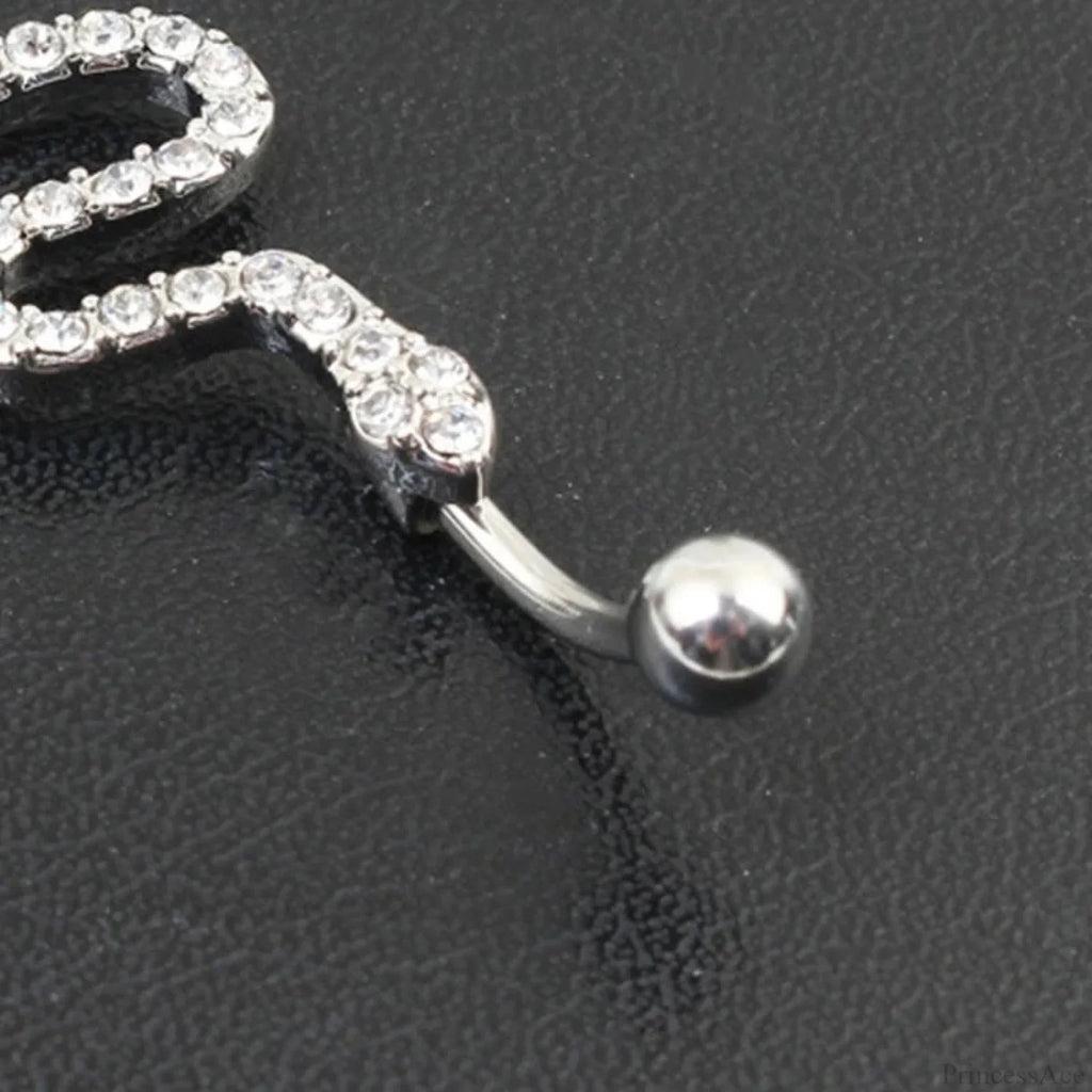 Shimmering Serpent Medieval Zircon Belly Ring