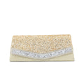 Rhinestone Textured Flap Clutch Bag - Gold