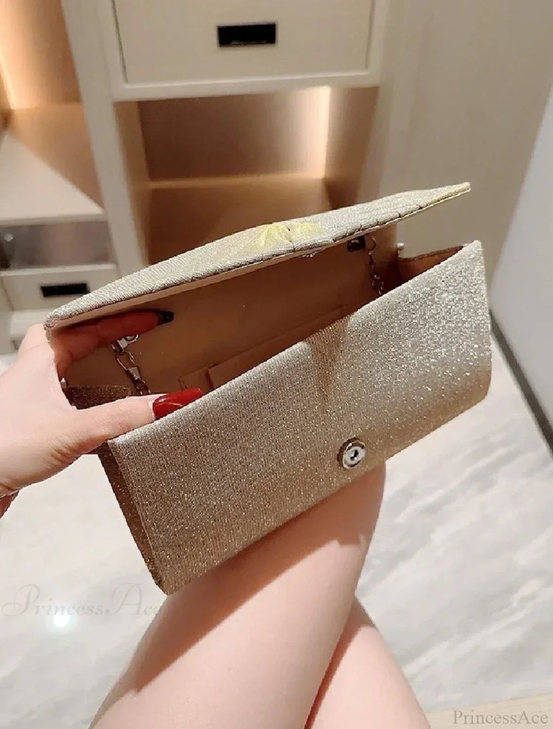 Shining Dinner Handbag Wedding Evening Silver Crossbody Bag