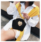 Shiny Heart Shape Evening Clutch Chain Shoulder Bag