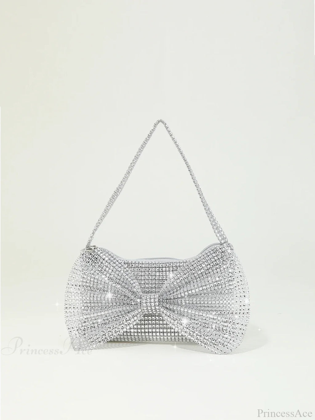 Shiny Rhinestone Bow Evening Clutch Bag