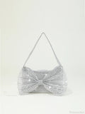 Shiny Rhinestone Bow Evening Clutch Bag
