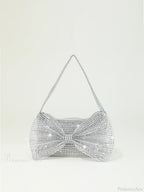 Shiny Rhinestone Bow Evening Clutch Bag