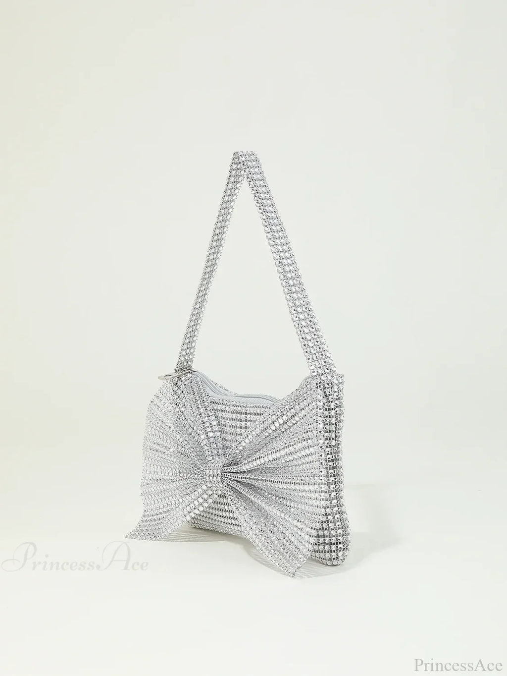 Shiny Rhinestone Bow Evening Clutch Bag