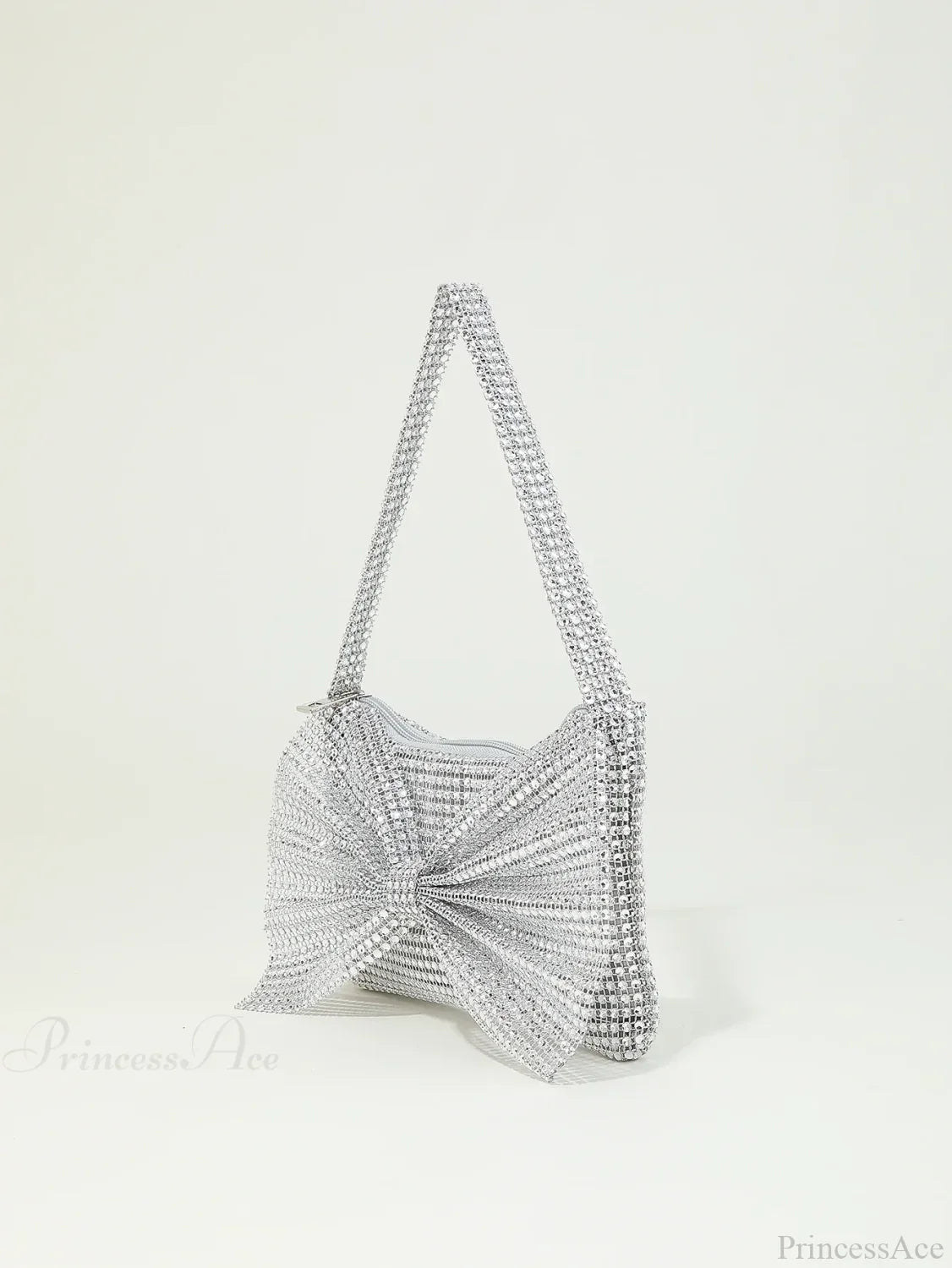 Shiny Rhinestone Bow Evening Clutch Bag