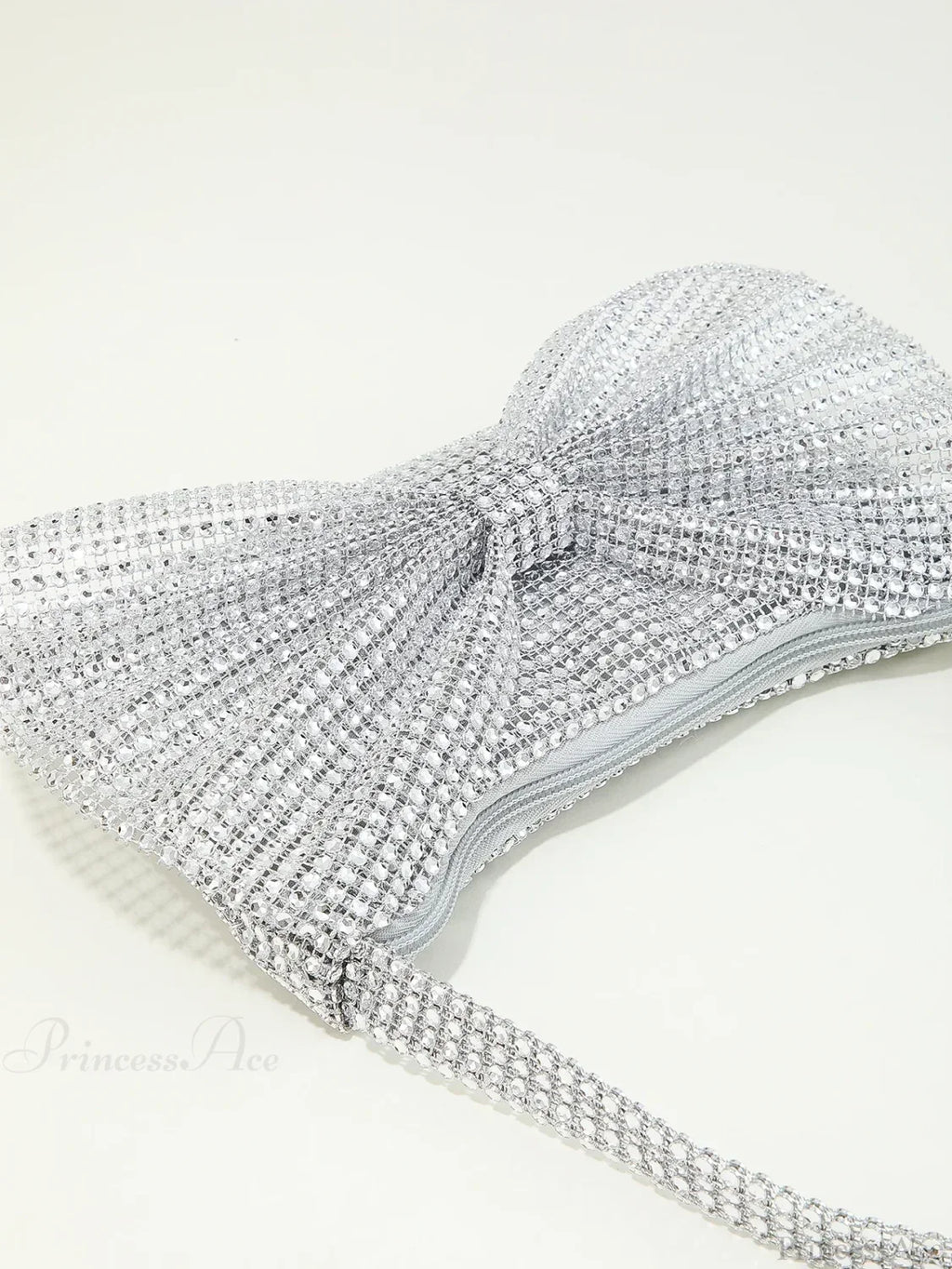 Shiny Rhinestone Bow Evening Clutch Bag