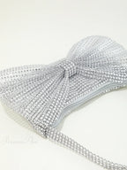Shiny Rhinestone Bow Evening Clutch Bag