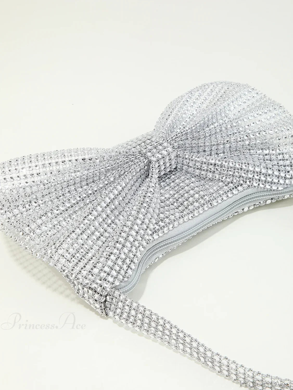 Shiny Rhinestone Bow Evening Clutch Bag