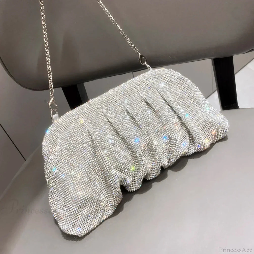 Shiny Rhinestones Handmade Evening Wristlet