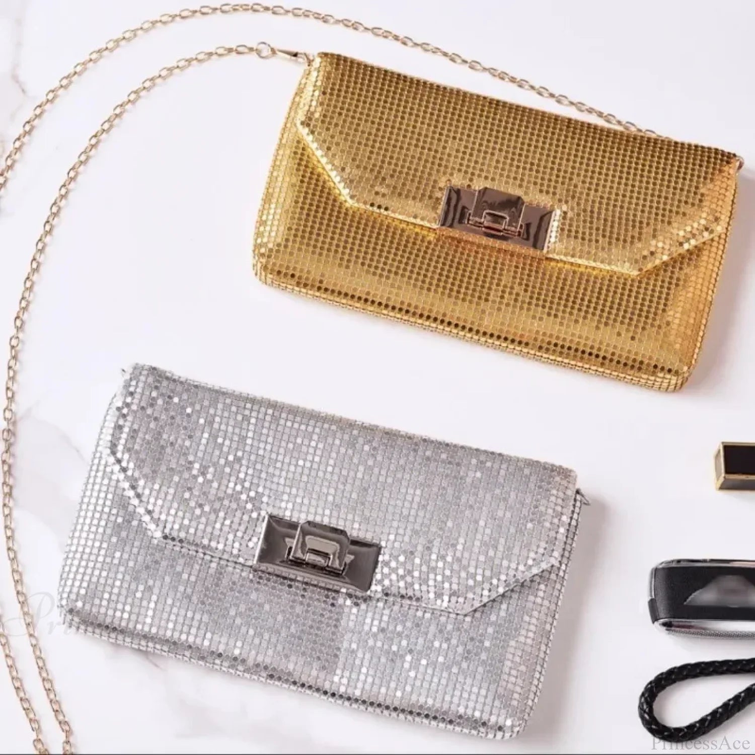 Shiny Sequins Evening Clutch Wristlet