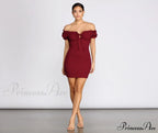 Show 'Em Off Charming Shoulder Smocked Mini Dress